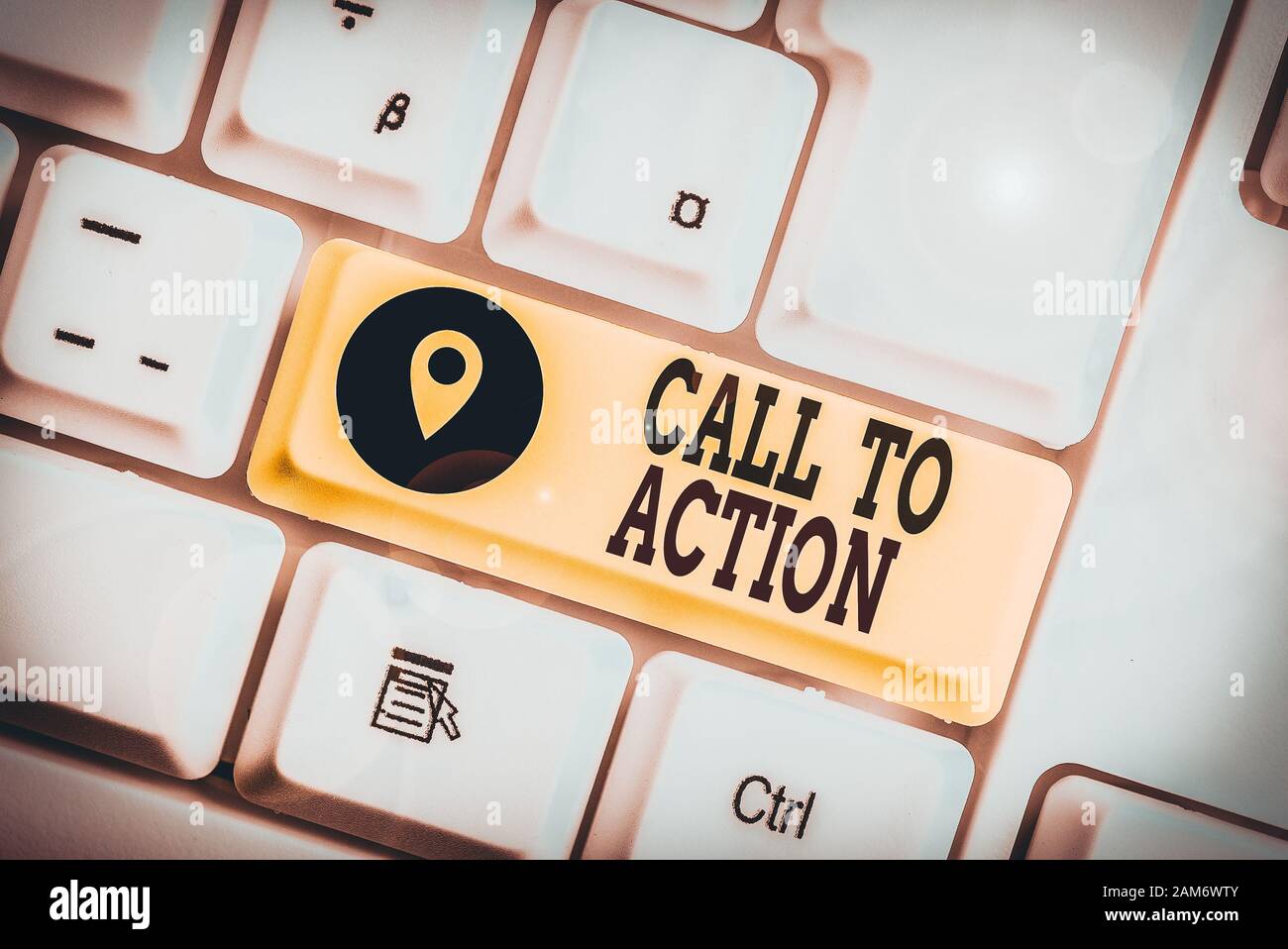 La main conceptuel montrant Appel à l'action. Signification du concept d'encourager la prise de passer à l'avance une stratégie réussie Banque D'Images