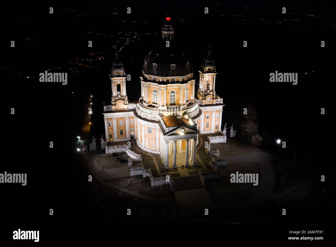 Photos aériennes de la Basilique de Superga.La Basilique de Superga est une église dans les environs de Turin. Photo : Alessandro Bosio/Alamy Banque D'Images
