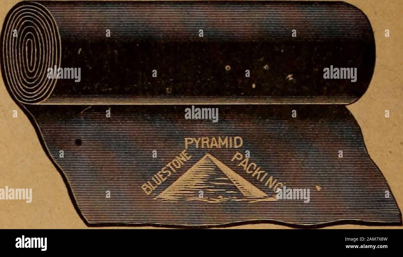 Janvier-juin 1897 merchandising matériel . Je l'E. B. Eddy Co.,Ltd 1 fc Hull Montréal Toronto 1*1 ^^^* v** Est. 1863 Inc. 1895 Fichier Black Diamond Works G. & H. Barnet 12 Philadelphie société ^j^^*^^ Médailles ? ***. Décerné par le Jury International des Expositions * Prix Spécial Médaille d'Atlanta, 1895 Avez-vous essayé ? Marque de la pyramide. Haut BLUESTONE PRESSHRE STEAMHOT ou d'emballage pour l'eau froide et l'air. Tout aussi bien pour tous les packs. Il n'y a pas de bordereau de fait qui va durer aussi longtemps ou bien withstandas l'action de la chaleur de la Couture. Rouleaux stock environ 36 pouces de large et 1/32, 1/16, 3/32, 1/8 in. ou e Banque D'Images