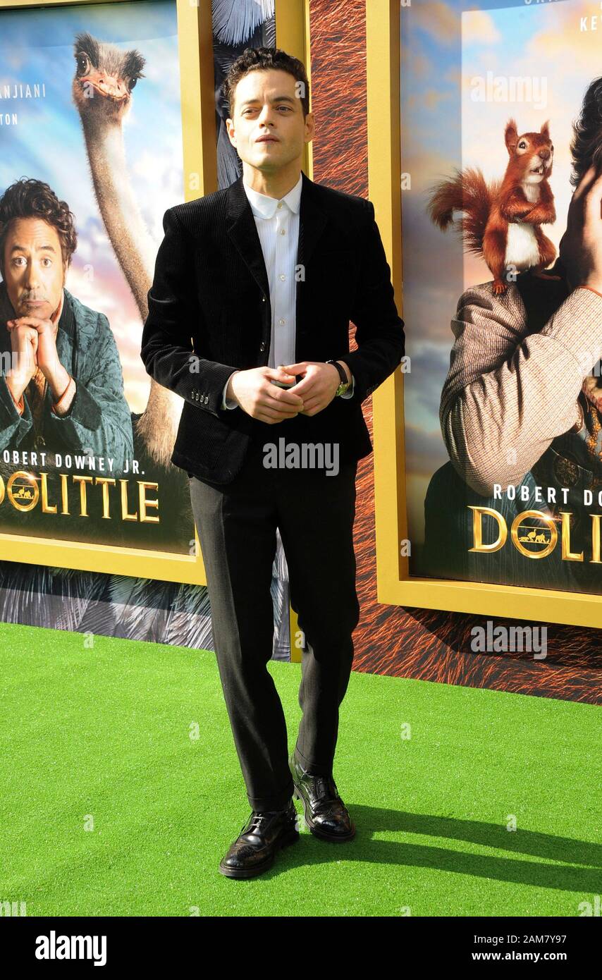 Los Angeles, CA. 11Th Jan, 2020. Rami Malek aux arrivées de DOLITTLE Premiere, Regency Village Theatre - Westwood, Los Angeles, CA, 11 janvier 2020. Credit : Elizabeth Goodenough/Everett Collection/Alamy Live News Banque D'Images