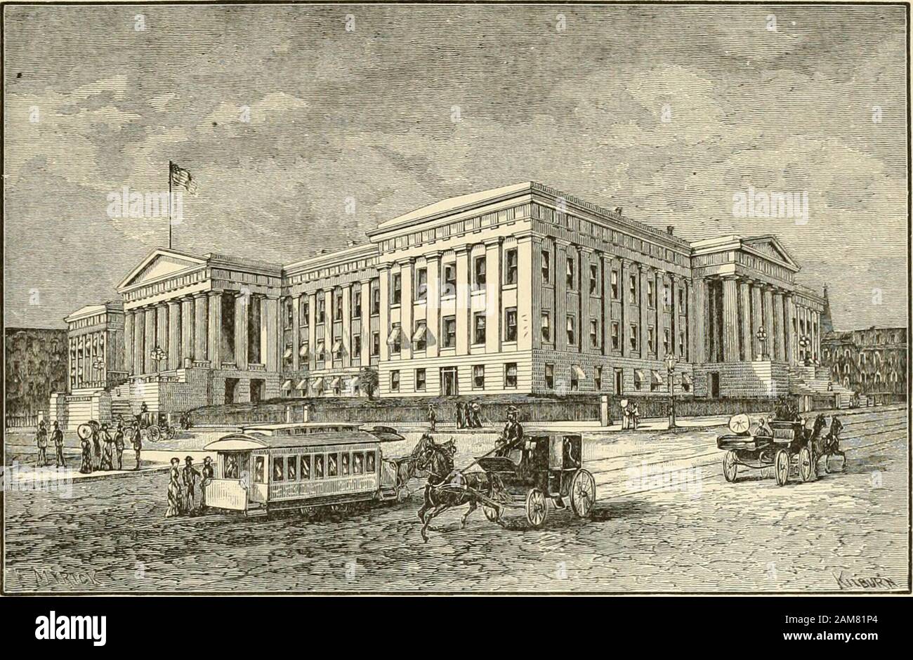 Washington pittoresque : stylo et crayon de ses paysages, l'histoire, les traditions, la vie publique et sociale, avec des descriptions graphiques de la capitale et le Congrès, la Maison Blanche, et les ministères du gouvernement .. . De nombreux appartements occupe de la construire-ing qui porte son nom, et emploie une foule de travailleurs dans ses énormes-pe et d'affaires en constante augmentation. Il n'est pas seulement l'auto-maintien-ing, mais il est très rentable. En 1883, ses recettes ont été plus que onemillion dollars, et les bénéfices ont dépassé 500 000 $. Il y a des quartiers de 21 000 brevets délivrés chaque année, couvrant presque tous les con-ceivab Banque D'Images