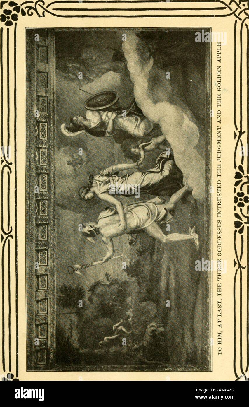 Histoires de la classics . e une tasse-porteur aux dieux. Paris, également, était f, mais comme naissance royale (Edipus, il avait été dans la montagne dans sa fantaisie-, parce que l'orj racontée qu'il serait la mort de son kinired et le ruine de son pays.destin sauvé et nourri à l'ICRI remplir que pro-phecy. Il a grandi comme iierd hisflocks saei et avaient tendance à la montagne, mais sa beauté a tenu le favorof tout le bois-folk et il a gagné le coeur de thenymph (énone. Pour lui, enfin, les trois déesses confié thejudgment et la pomme d'or. Premier Juno se leva avant lui dans toute sa gloire comme la reine des dieux et Banque D'Images
