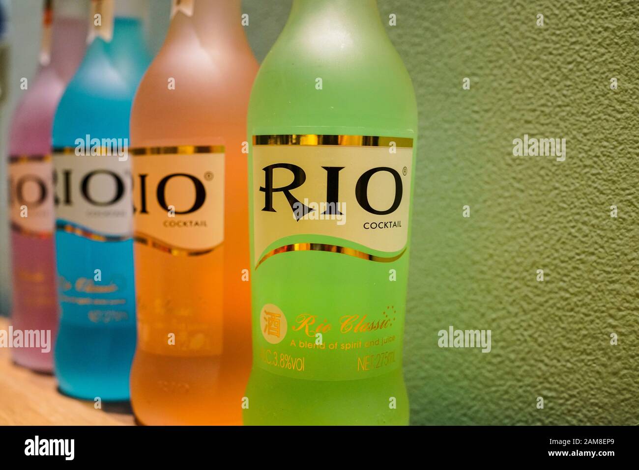 Zhuhai, Chine, Novembre 2018. Cocktails Rio de différentes saveurs sur ...