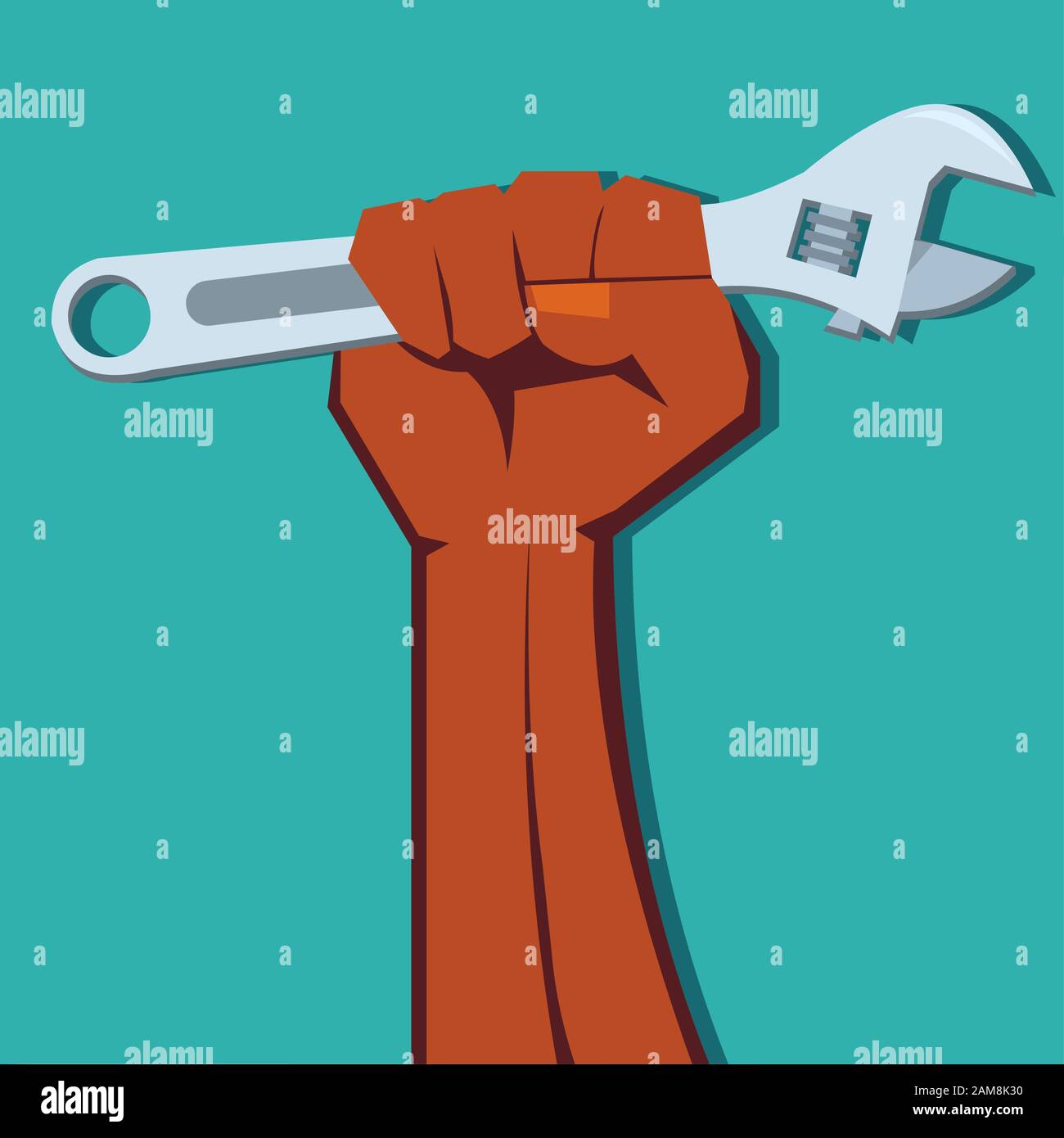 clé de réglage à main isolée pour illustration vectorielle de concept de symbole de travailleur Illustration de Vecteur