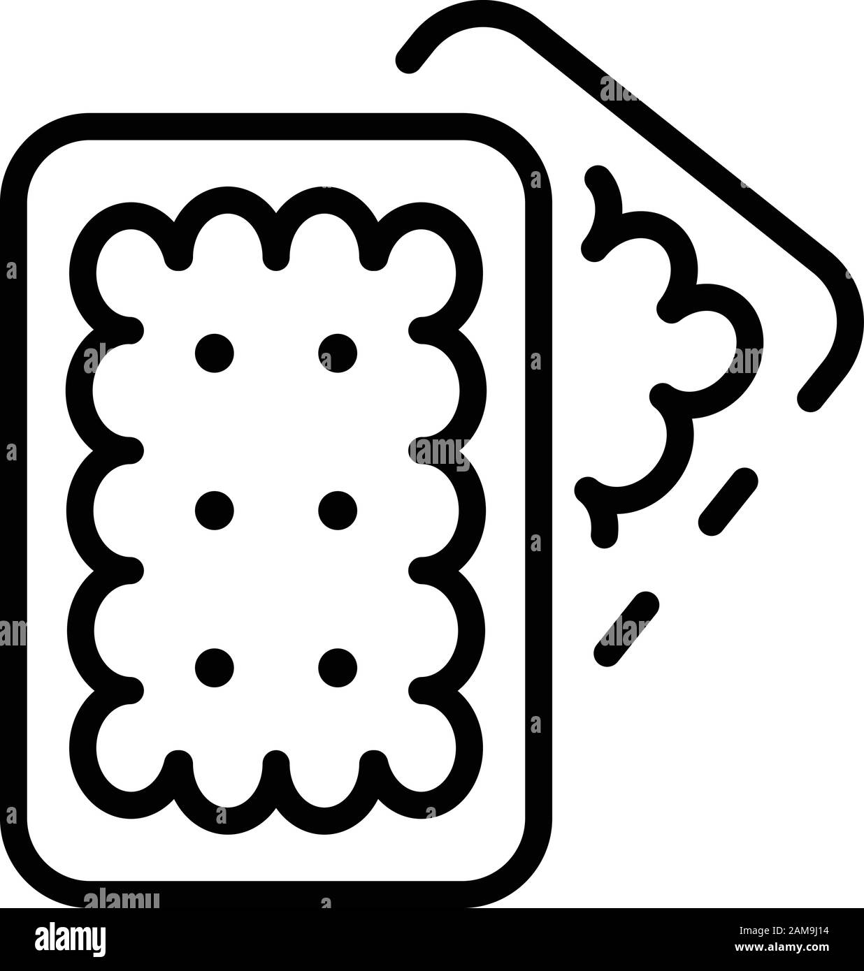 Icône de biscuit alimentaire, style de contour Illustration de Vecteur