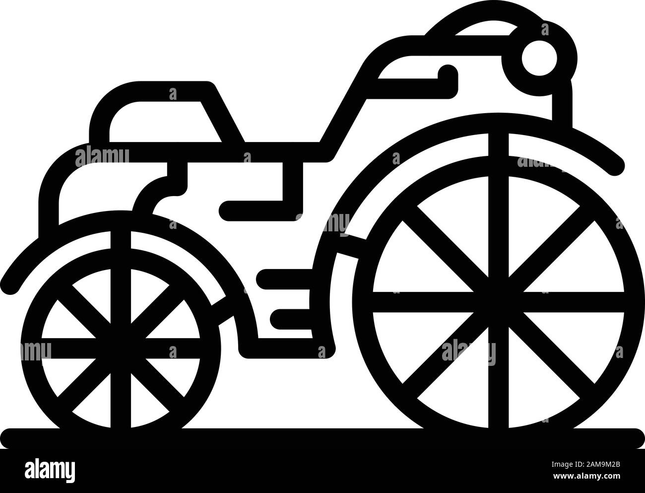 Icône brougham d'été, style de contour Illustration de Vecteur