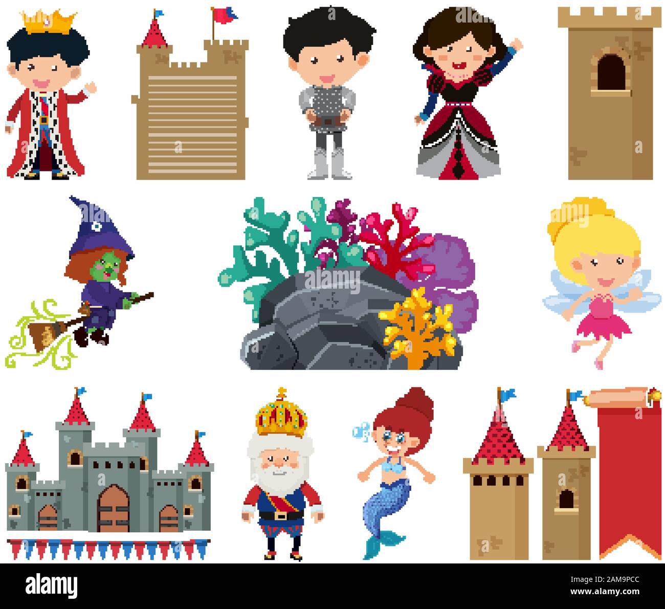 Ensemble d'objets isolés contes thème illustration Illustration de Vecteur