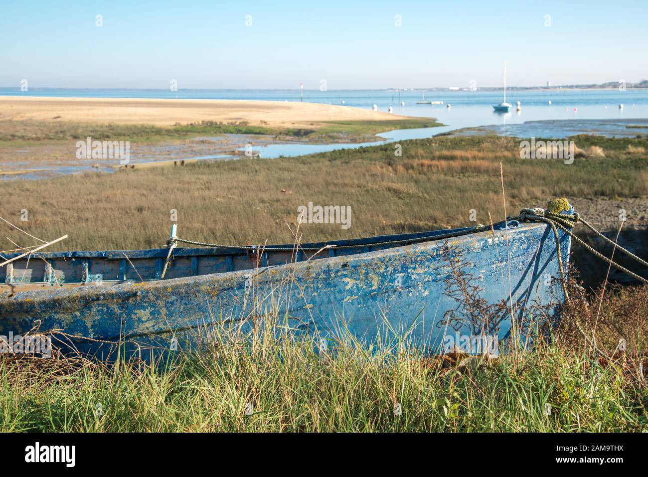 Arcachon (France), barque à marée basse Photo Stock - Alamy