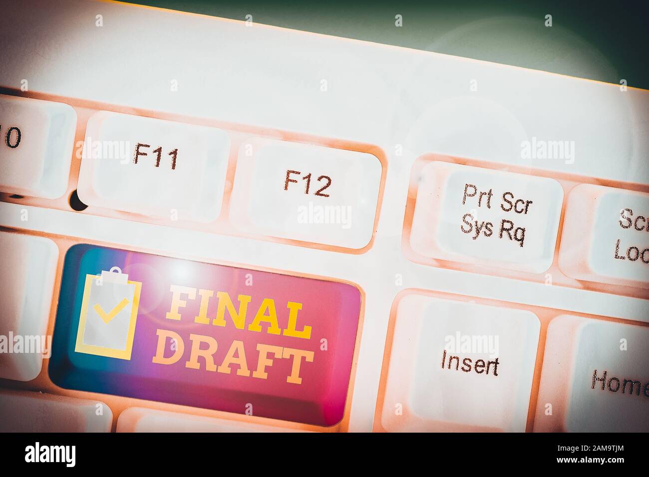 Texte de l'écriture Projet final. Photo conceptuelle version finale de quelque chose après beaucoup de réécriture et d'édition Banque D'Images