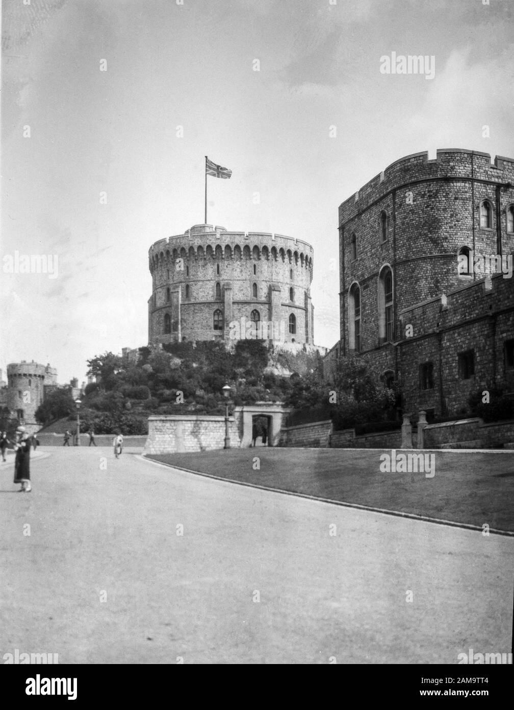 Photo d'archive du château de Windsor circe 1925. Numérisé à partir du négatif d'origine Banque D'Images