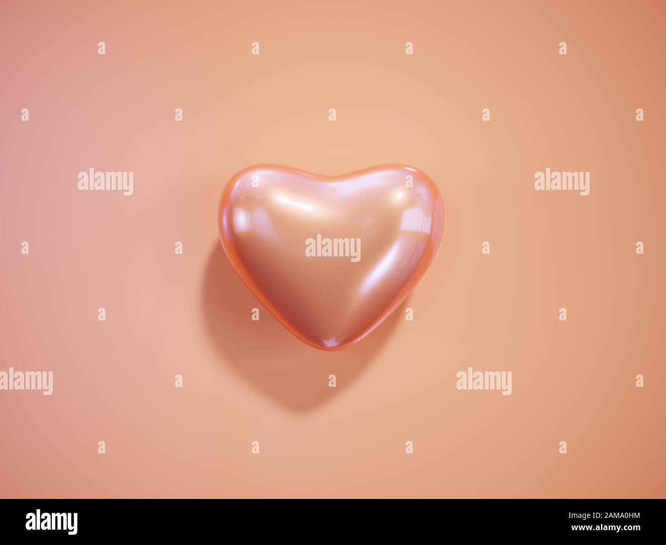 Bulle rose en forme de coeur flottant sur fond rose. 14 février Saint Valentin concept de vacances. illustration du rendu 3d Banque D'Images