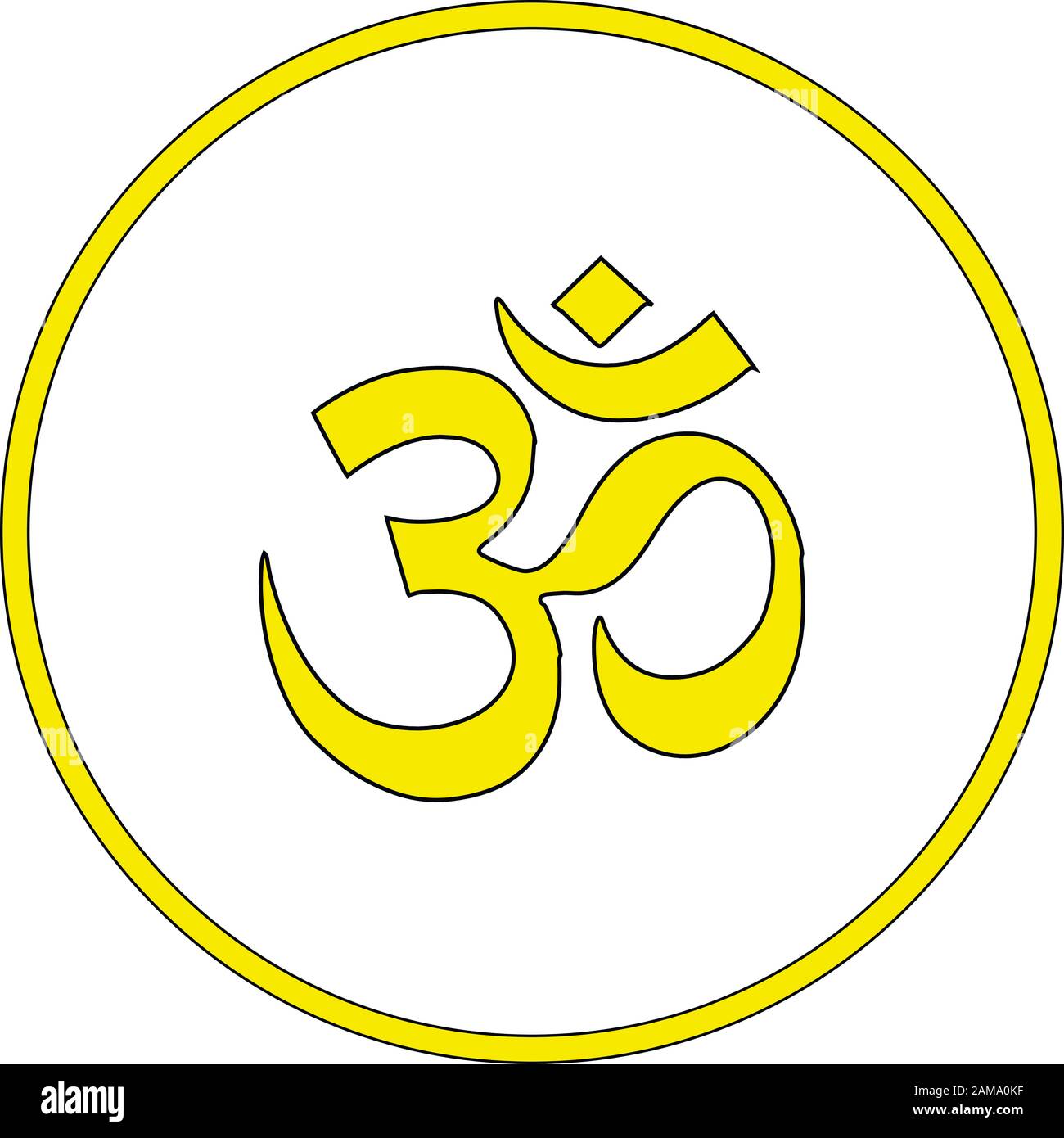 Illustration vectorielle Ohm du symbole bouddhiste sur fond blanc. Om. Illustration de Vecteur