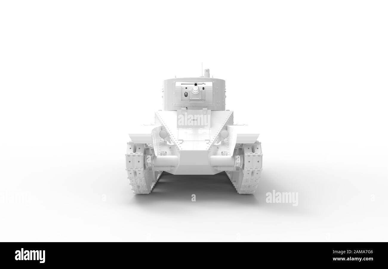 rendu tridimensionnel d'un réservoir de modèle blanc isolé dans un fond de studio blanc Banque D'Images