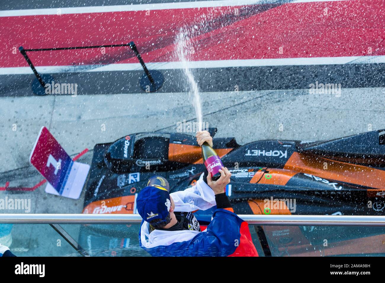 Tailem Bend, Australie. 12 janvier 2020 Le Parc Botosport de Bend, Tailem Bend, Australie méridionale, Australie; Asian le Mans, 4 Heures du Bend, Race Day; Le 26 G Drive Racing De Algarve LMP 2 piloté par Roman Rusinov célèbre après avoir remporté la course - usage éditorial crédit: Action plus Sports Images/Alay Live News Banque D'Images