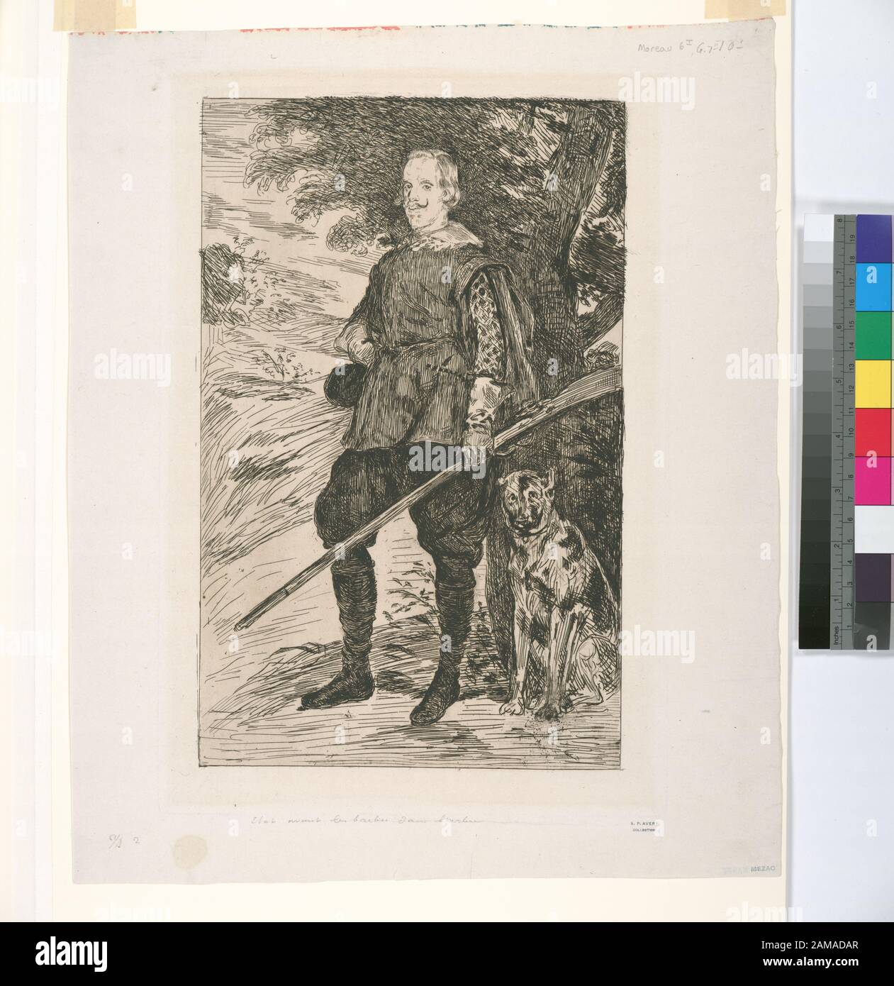 Philippe IV, d'après Velasquez M-N 6(II/VI); G. 7(II/VII); H. 15(II/VII); Philippe IV, d'après Velasquez. Banque D'Images