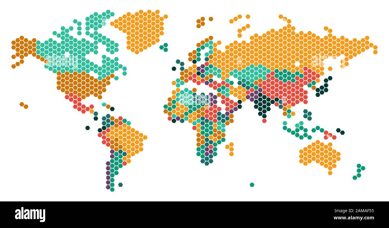 Carte mondiale pointillée avec les pays bordant le contexte commercial mondial Banque D'Images