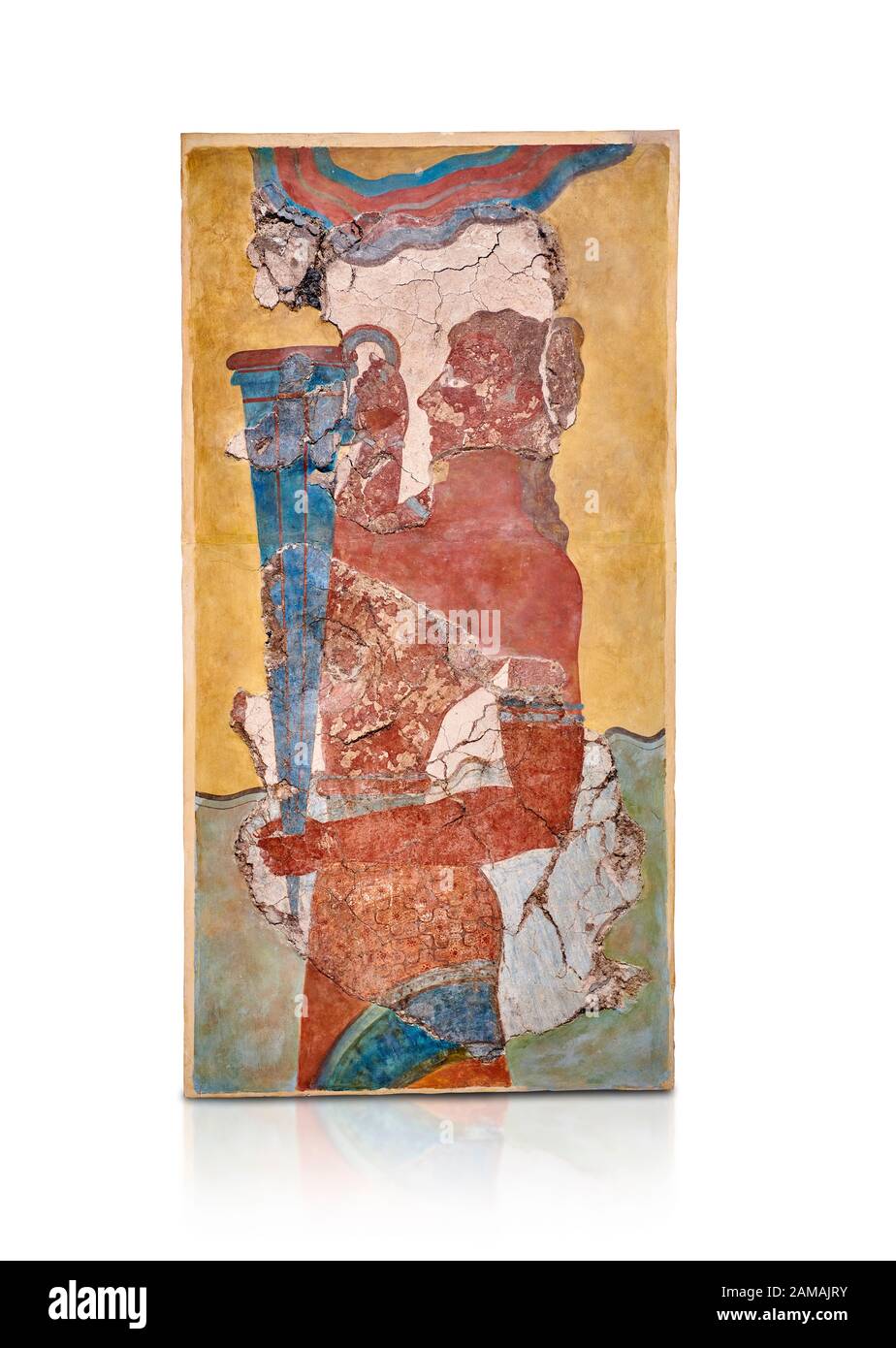Le Minoan 'Cup Bearer' de la 'procession Fresco', art de mur du Sud Prpylaeum, Palais Knossos, 1500-1400 av. J.-C. Musée Archéologique D'Héraklion Banque D'Images