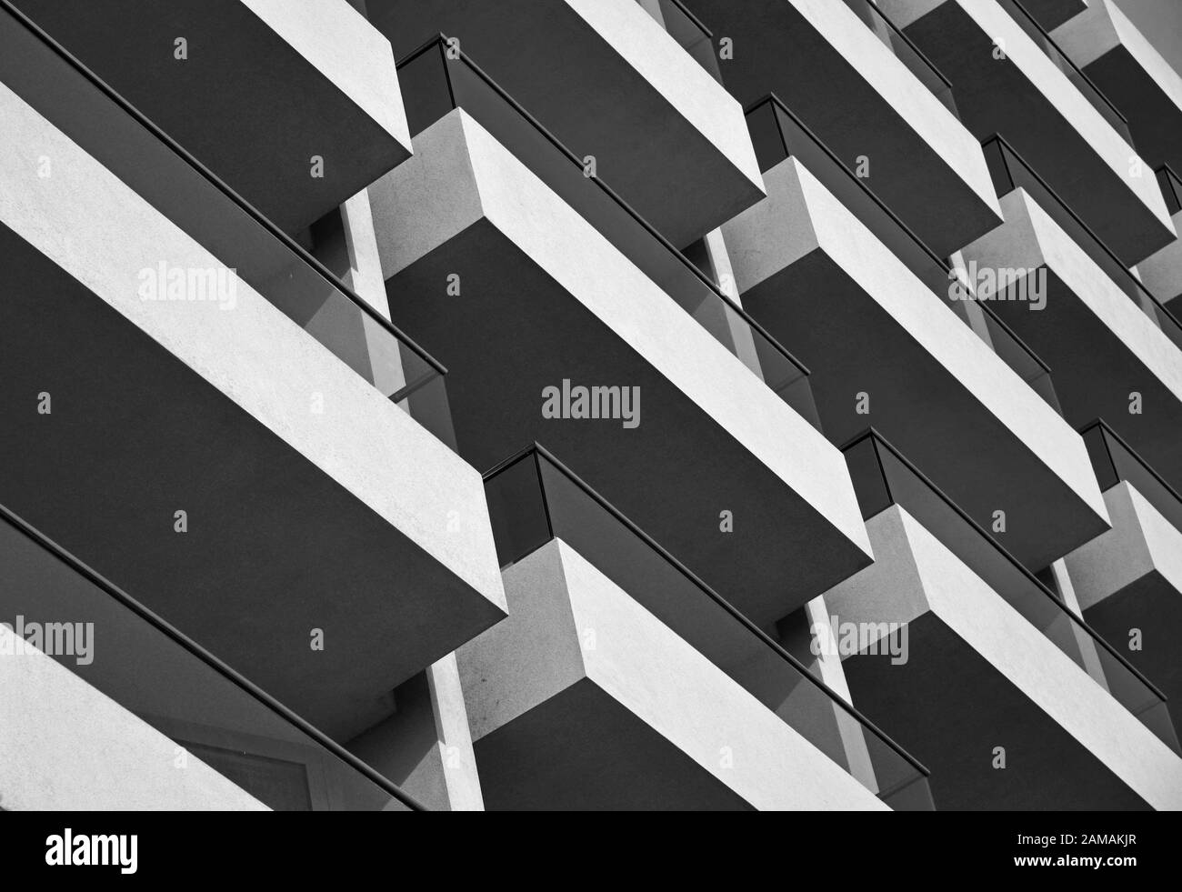 Balcons. Concept: Le minimalisme dans l'architecture. Banque D'Images