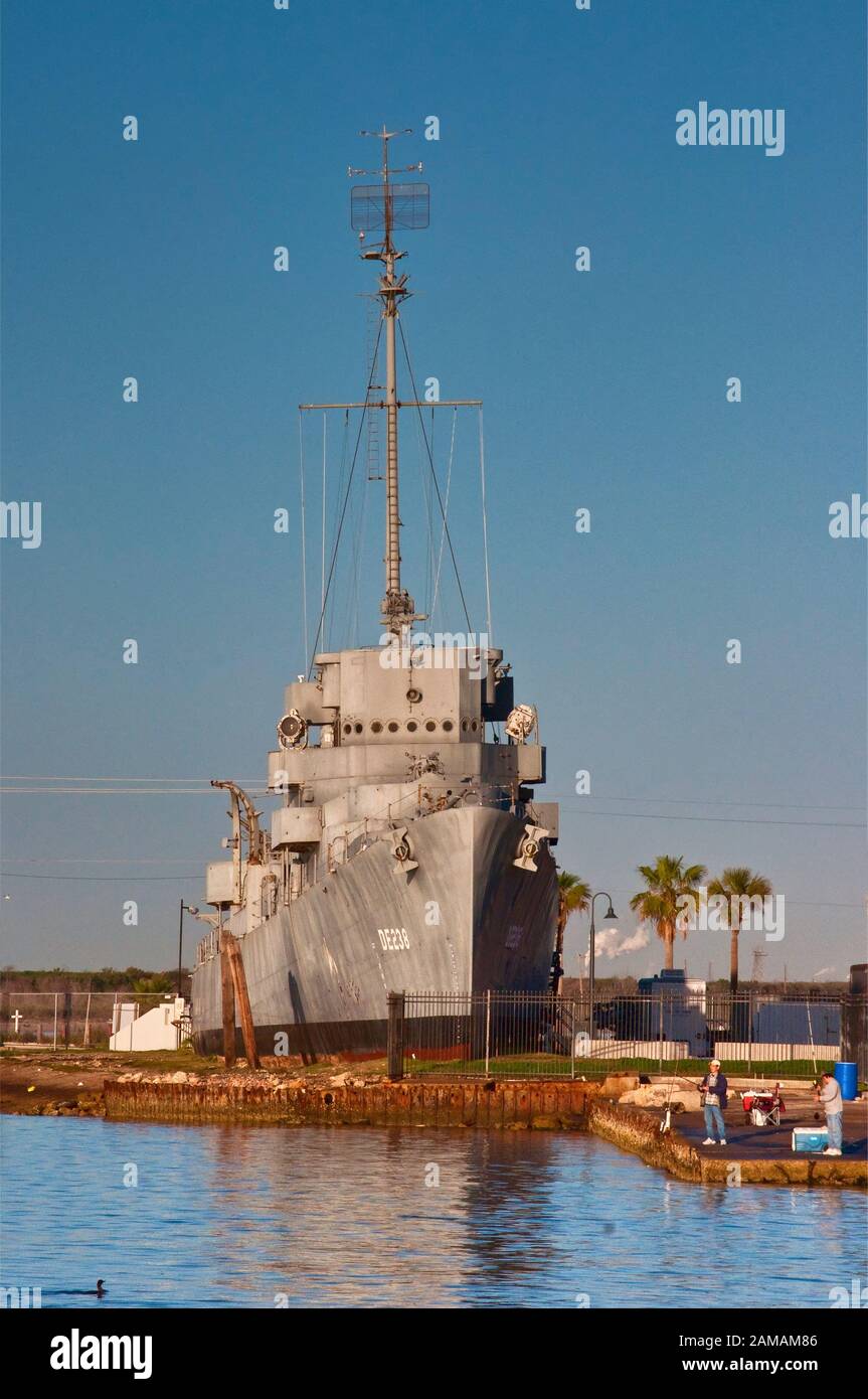 USS Stewart, navire de guerre de la deuxième Guerre mondiale, à Seawolf Park, Pelican Island, Galveston, Texas, États-Unis Banque D'Images