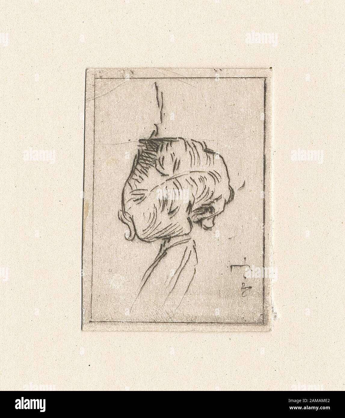 Porc Holdings enregistré dans la copie ministérielle de l'Oeuvre de ch. Jacque catalogue de ses eaux-forts et pointes pèches / commode par J.J. Guiffrey. Fait partie Des Gravures et des zones sèches de Charles Jacque dans la collection Samuel Putnam Avery. Référence : G 319 ; Porc. Banque D'Images