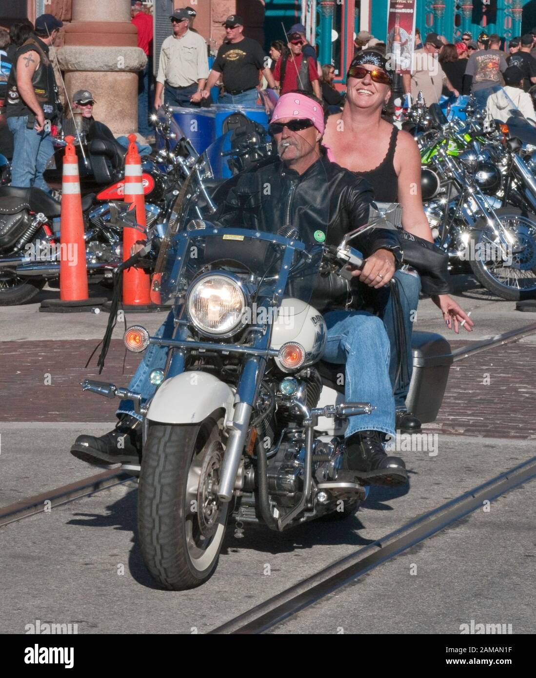 Lone Star Bikers Rally on The Strand à Galveston, Texas, États-Unis Banque D'Images