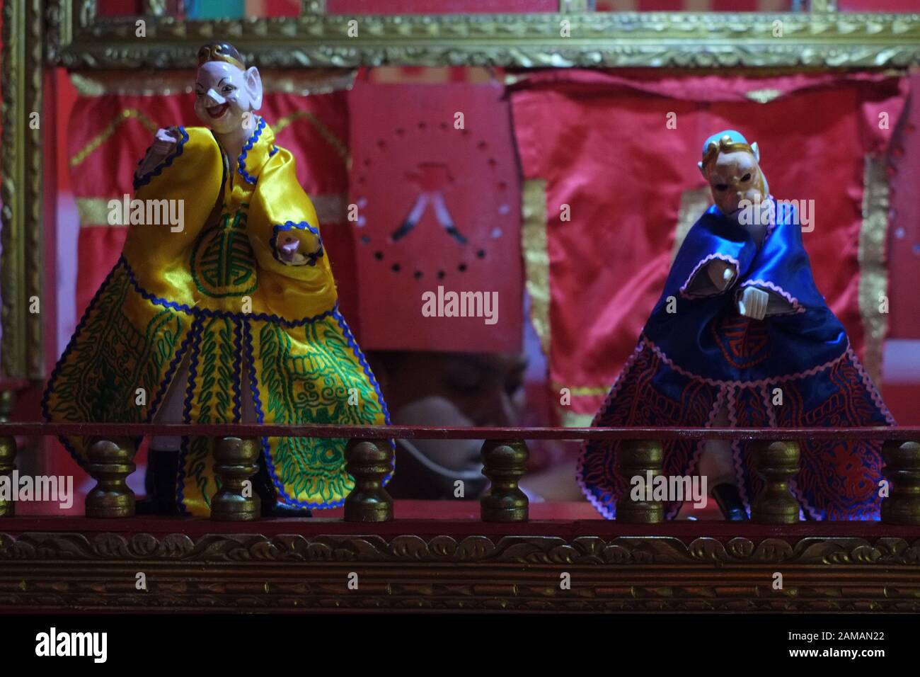 Un spectacle de marionnettes chinoises traditionnelles. Banque D'Images