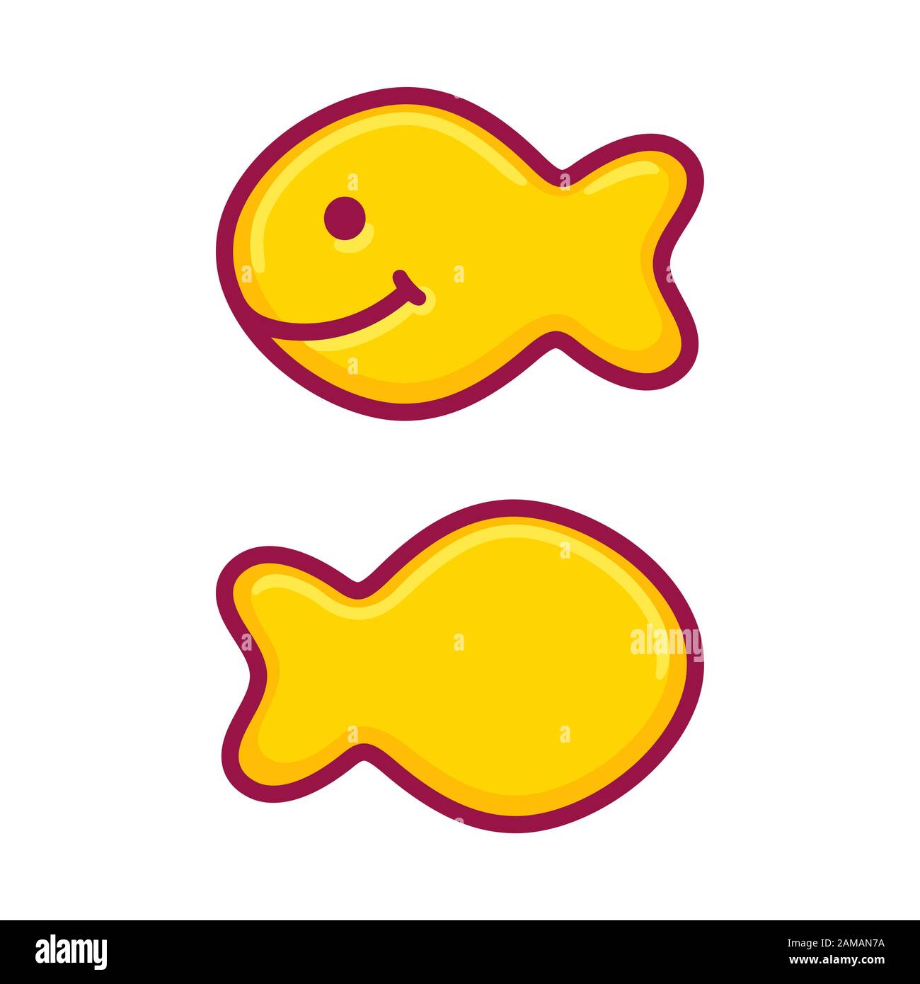 Craquelins salés en forme de poisson. Illustration vectorielle dans un style de dessin animé mignon. Illustration de Vecteur