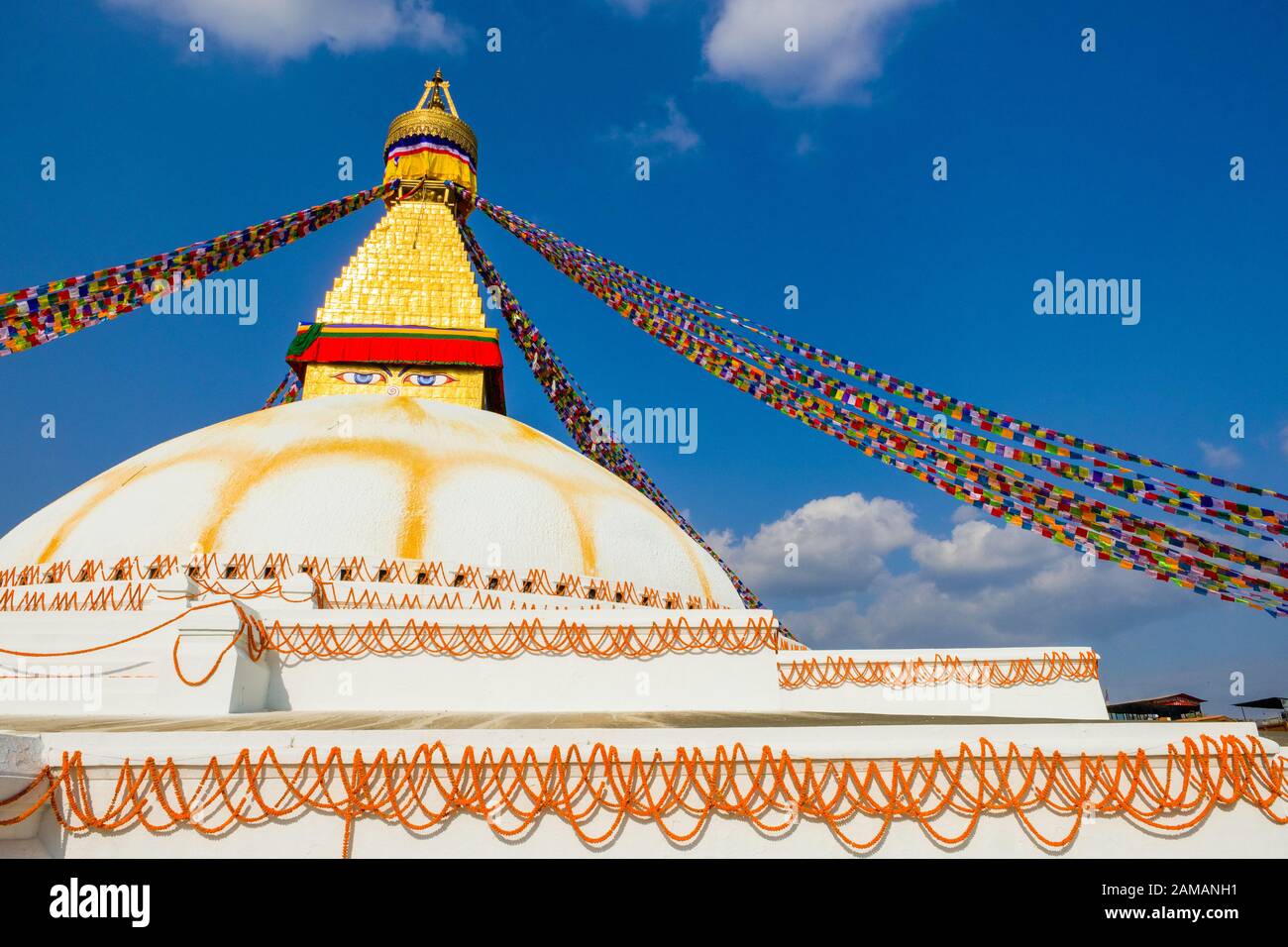 Le stupa bouddhiste à Bodnath / Boudhanath à Katmandou, au Népal Banque D'Images