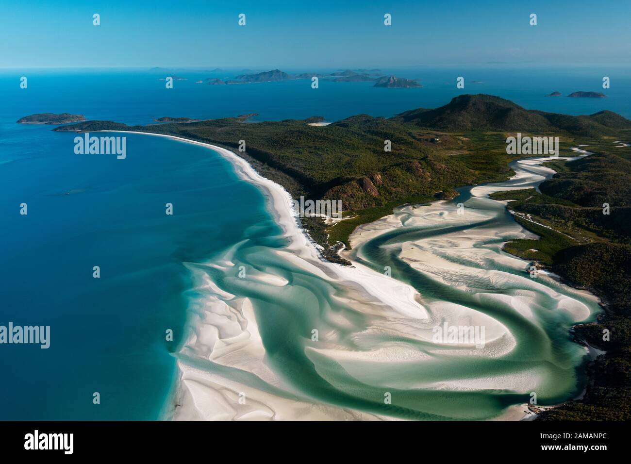 Célèbre Hill Inlet, sur l'île de Whitsunday. Banque D'Images