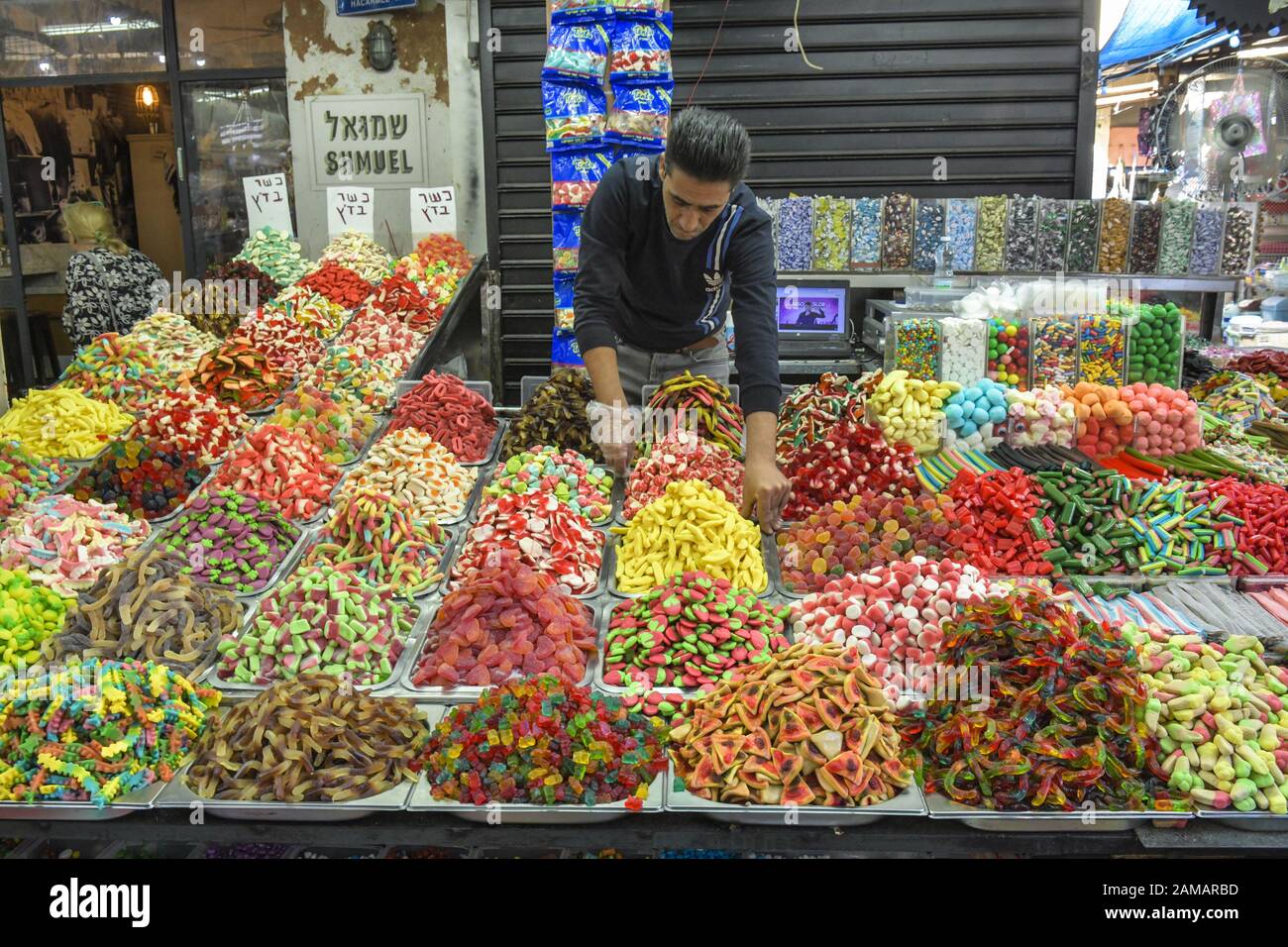 Süßigkeiten, Carmel Markt, Tel Aviv, Israël Banque D'Images
