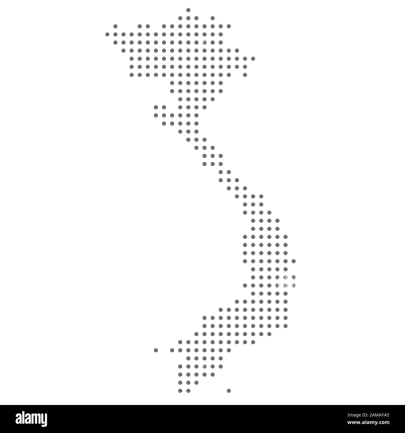 Carte du Vietnam pointillée, point gris, sur fond blanc. Illustration vectorielle. Web design, papier peint, dépliants, affiches d'invitation brochures bannières Illustration de Vecteur