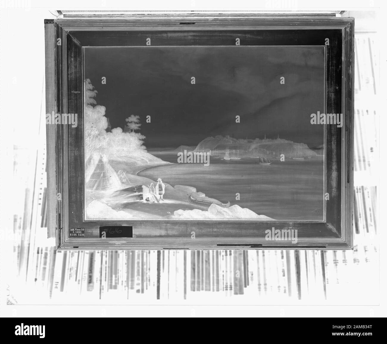 Québec Stokes Addenda Vues, C. Thélius-Views-10 la peinture est attribuée à Cornelius Krieghoff. Deák 787 [Exposé d'un négatif noir et blanc de 8 x 10 pouces.]; Québec. Banque D'Images