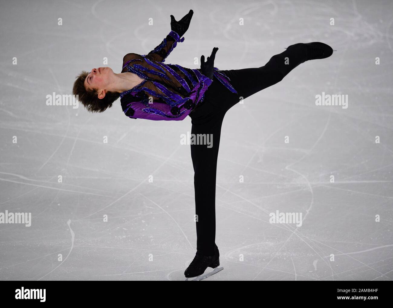 LAUSANNE, SUISSE. 12 janvier 2020. RAKIC Aleksa (CAN) est en compétition pour le patinage gratuit des hommes lors des Jeux Olympiques de la Jeunesse de Lausanne 2020 à la patinoire de Lausanne le dimanche 12 janvier 2020. LAUSANNE, SUISSE. Crédit: Taka G Wu/Alay Live News Banque D'Images