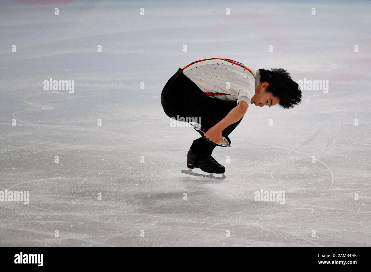 LAUSANNE, SUISSE. 12 janvier 2020. KAGAIYAMA Yuma (JPN) est en compétition pour le patinage gratuit des hommes lors des Jeux Olympiques de la Jeunesse de Lausanne 2020 à la patinoire de Lausanne le dimanche 12 janvier 2020. LAUSANNE, SUISSE. Crédit: Taka G Wu/Alay Live News Banque D'Images