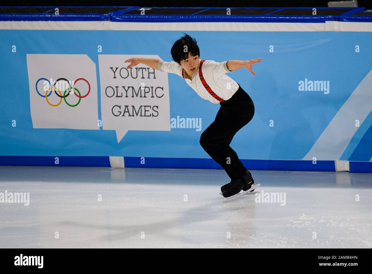 LAUSANNE, SUISSE. 12 janvier 2020. KAGAIYAMA Yuma (JPN) est en compétition pour le patinage gratuit des hommes lors des Jeux Olympiques de la Jeunesse de Lausanne 2020 à la patinoire de Lausanne le dimanche 12 janvier 2020. LAUSANNE, SUISSE. Crédit: Taka G Wu/Alay Live News Banque D'Images