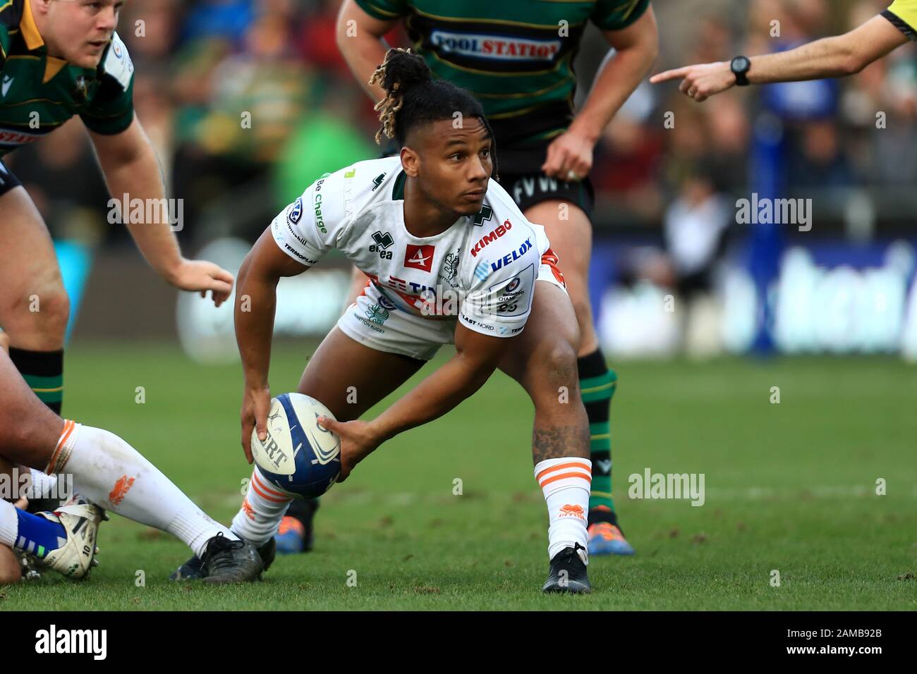 Northampton, Royaume-Uni. 12 janvier 2020.Benetton Rugby Charly Trussardi, lors du match de la coupe des Champions européens entre Northampton Saints et Benetton Rugby aux jardins de Franklin, Northampton, dimanche 12 janvier 2020. (Crédit: Leila Coker | MI News) la photographie ne peut être utilisée qu'à des fins de rédaction de journaux et/ou de magazines, licence requise à des fins commerciales crédit: Mi News & Sport /Alay Live News Banque D'Images