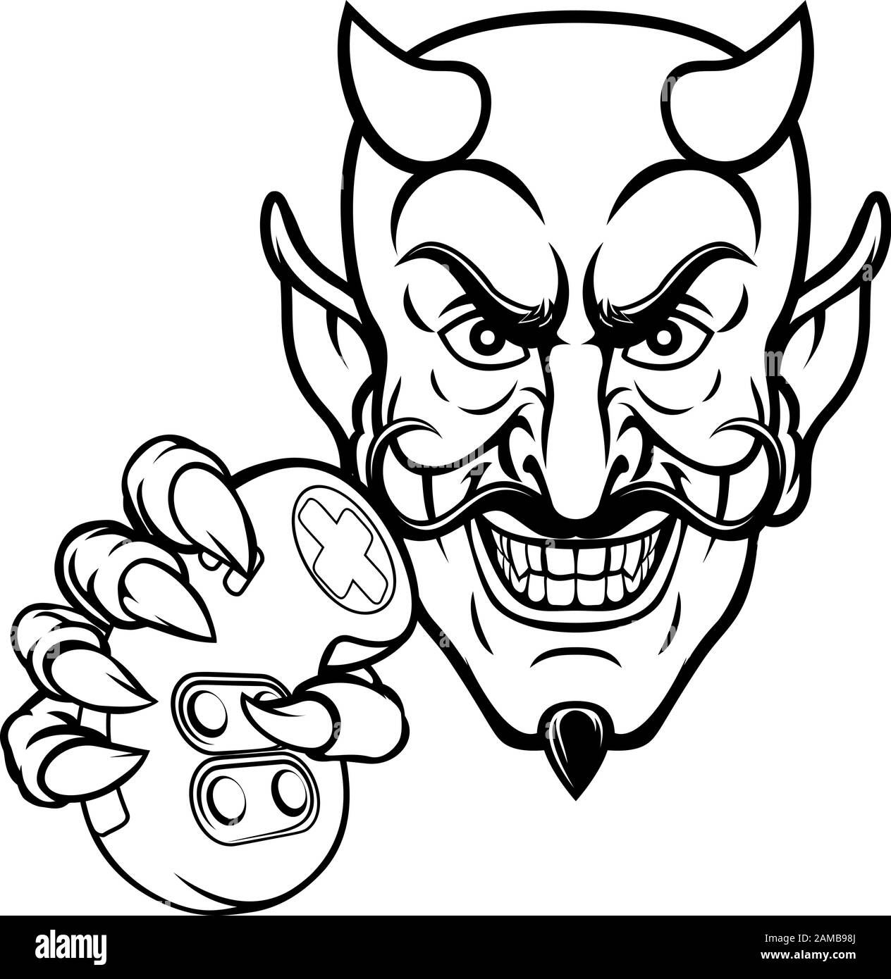 Devil Gamer Sports Loisirs Mascot Illustration de Vecteur