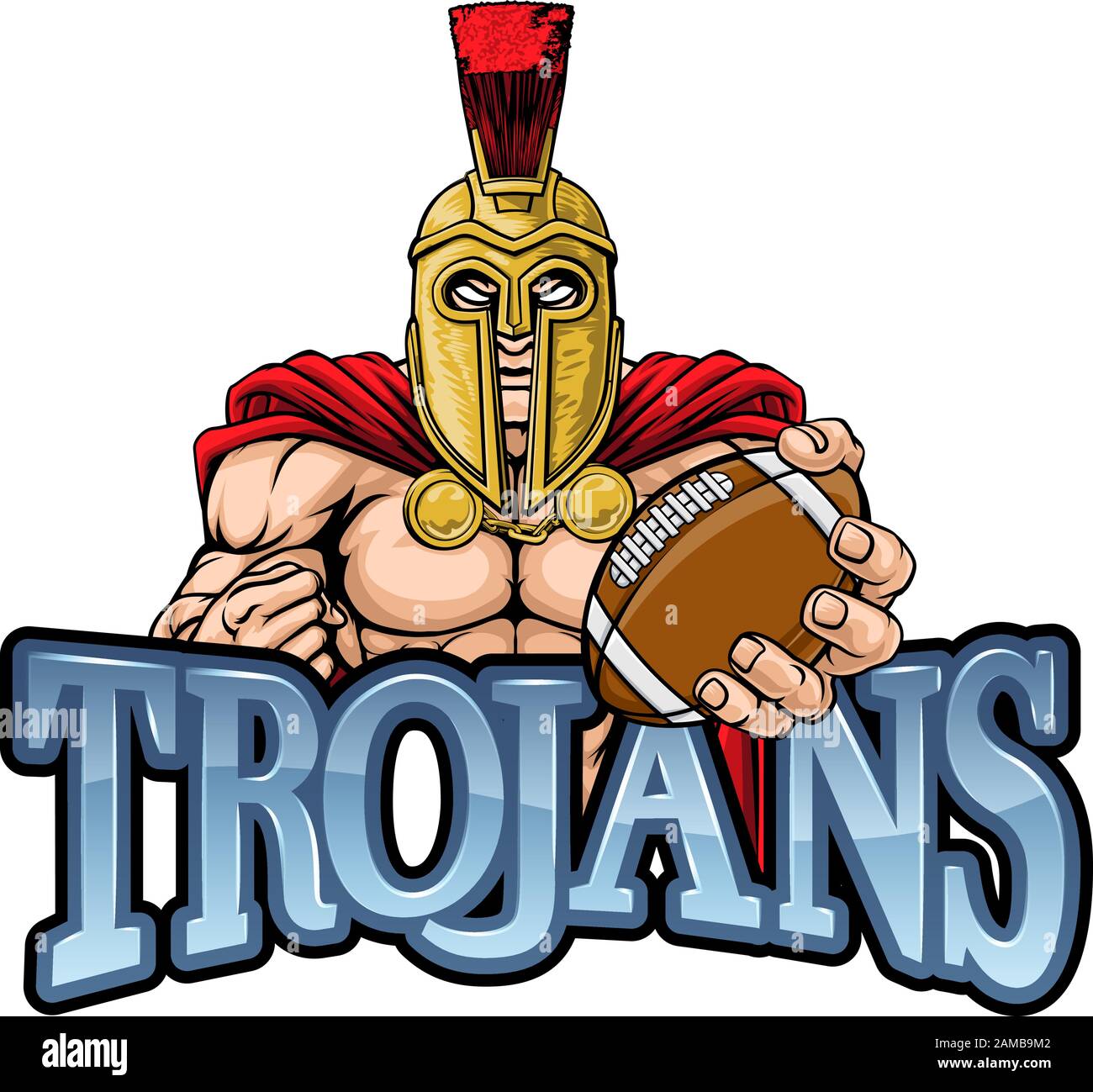 Trojan Spartan American Football Sports Mascot Illustration de Vecteur