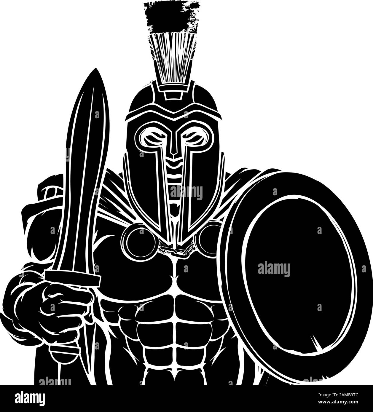 Trojan Spartan Sports Mascot Illustration de Vecteur