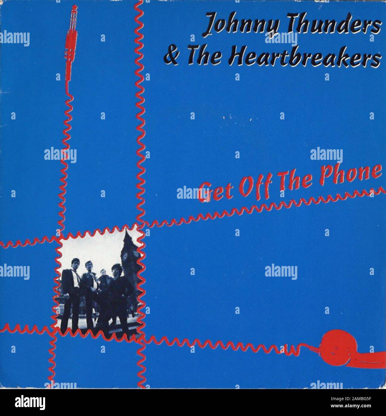 Johnny Thunders & The Heartbreakers - Off The Phone - Classic vintage rock 7''s vinyle album Banque D'Images