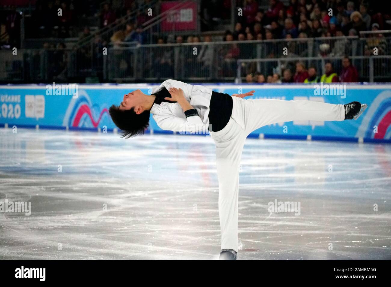 Cha Younghyun de Corée - concurrent libre de patinage aux Jeux Olympiques de la Jeunesse Lausanne 2020 en Suisse le 12 janvier 2020 dans la zone de patinage de Lausanne. Crédit: Alfredss/Alay Live News Banque D'Images