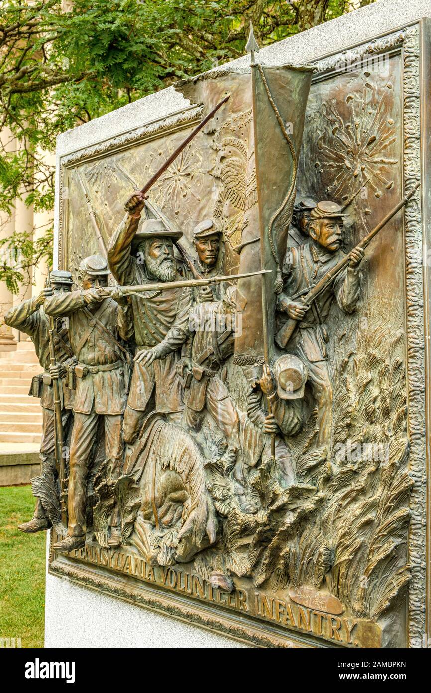 142ème Pennsylvania Volunteer Infantry Monument, Somerset County Courthouse, East Union Street, Somerset, Pa Banque D'Images