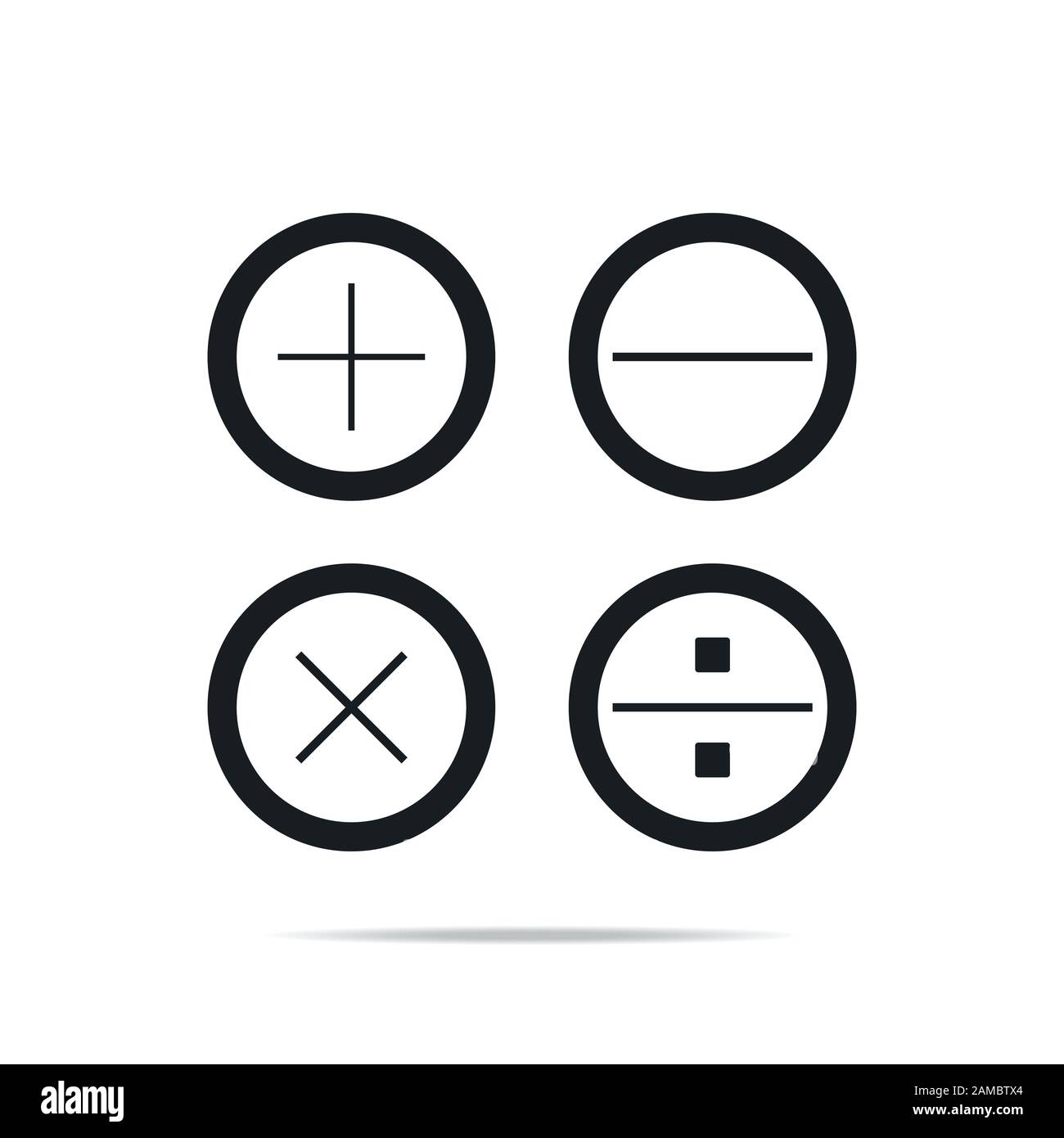 Icône de la calculatrice plate. Symbole unique de contour de haute qualité pour le calcul de la conception Web ou de l'application mobile. Signes de ligne mince d'Internet pour le logo design Illustration de Vecteur