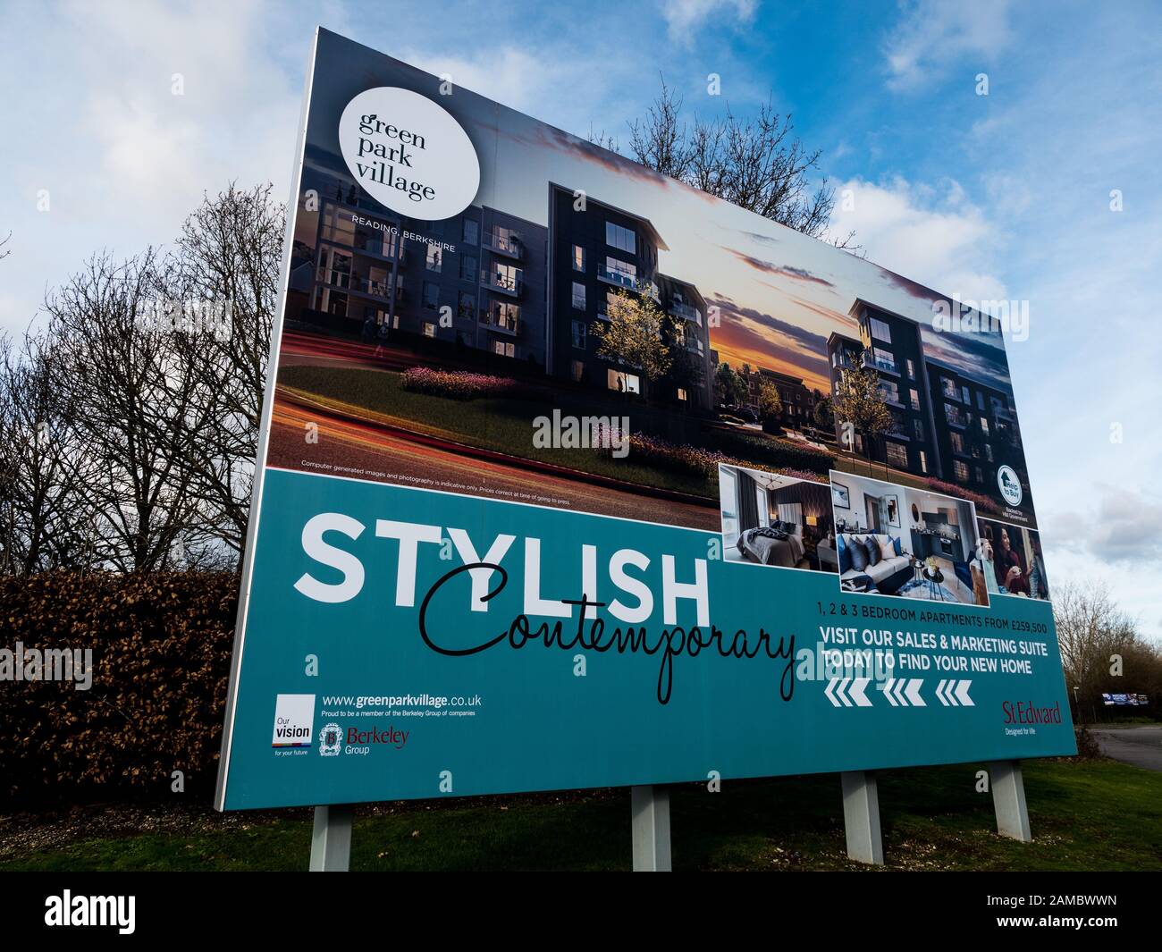 Green Park Village Housing Development, Aide Pour Acheter Billboard, Green Park, Reading, Berkshire, Angleterre, Royaume-Uni, Gb. Banque D'Images