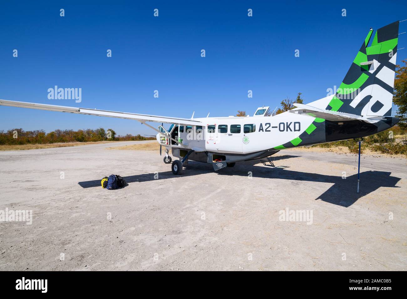 Vols aériens Mack à travers le Delta d'Okavango, au Botswana Banque D'Images