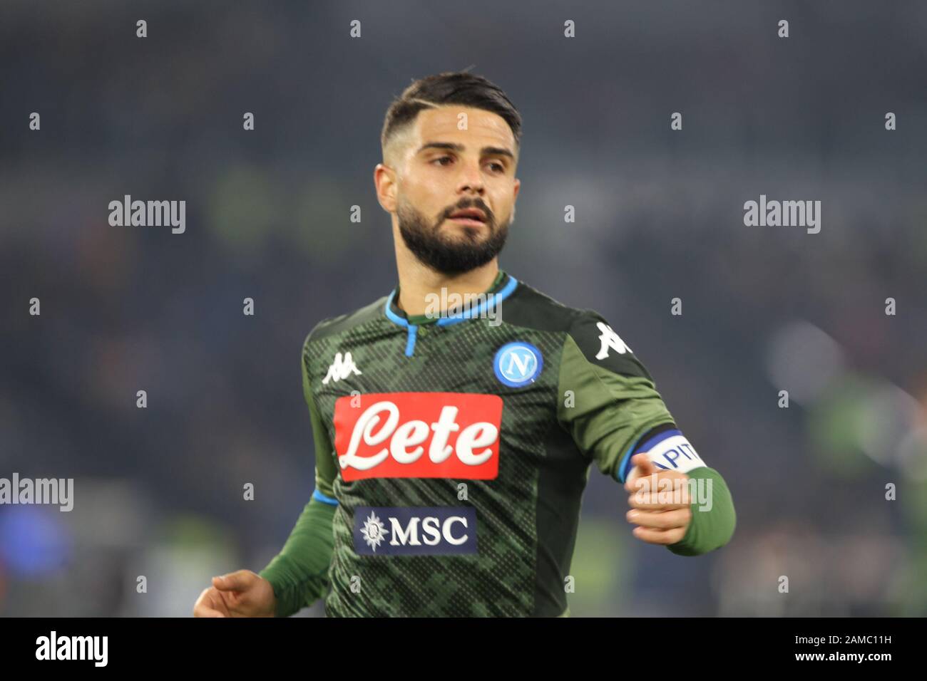 Rome, Italie. 11 janvier 2020. Lorenzo Insigne(c), FW de la SSC Napoli pendant le match de football entre SS Lazio et SSC Napoli à Stadio Olimpico à Rome. Résultat final SS Lazio a gagné sur SSC Napoli avec 1-0. (Photo De Salvatore Esposito/Pacific Press) Crédit: Agence De Presse Du Pacifique/Alay Live News Banque D'Images