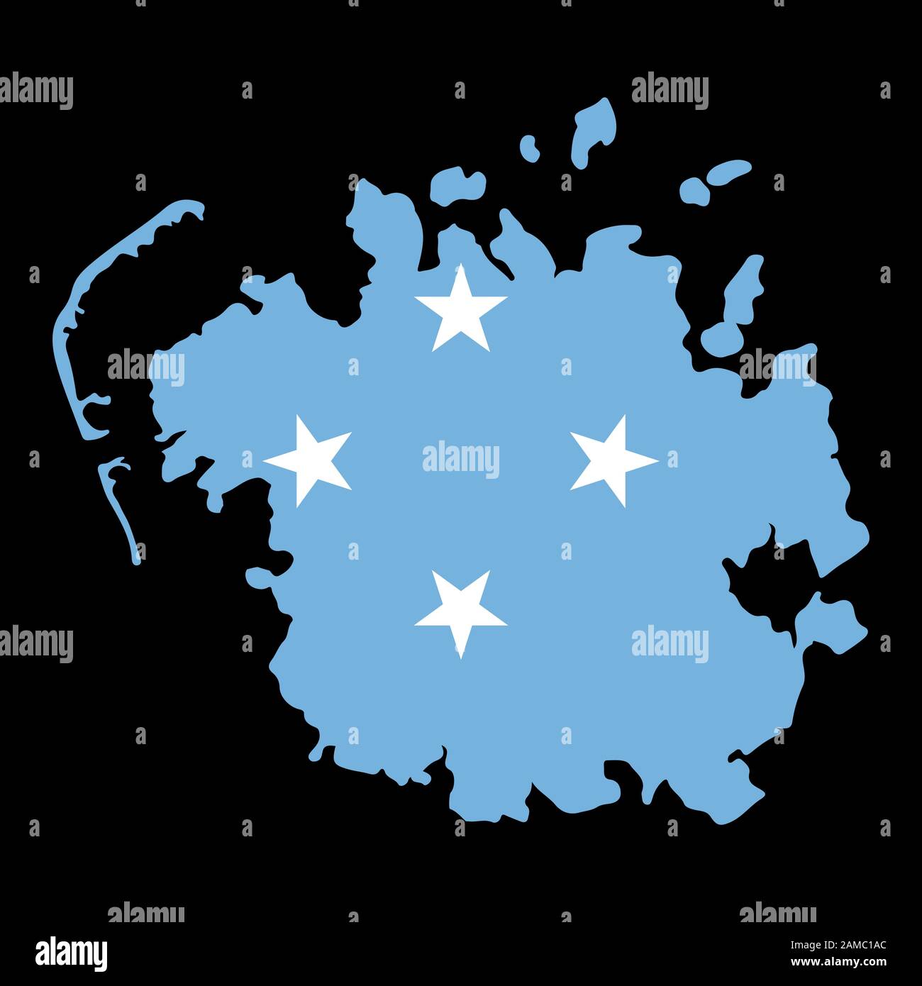États fédérés de Micronésie carte drapeau vecteur Illustration de Vecteur