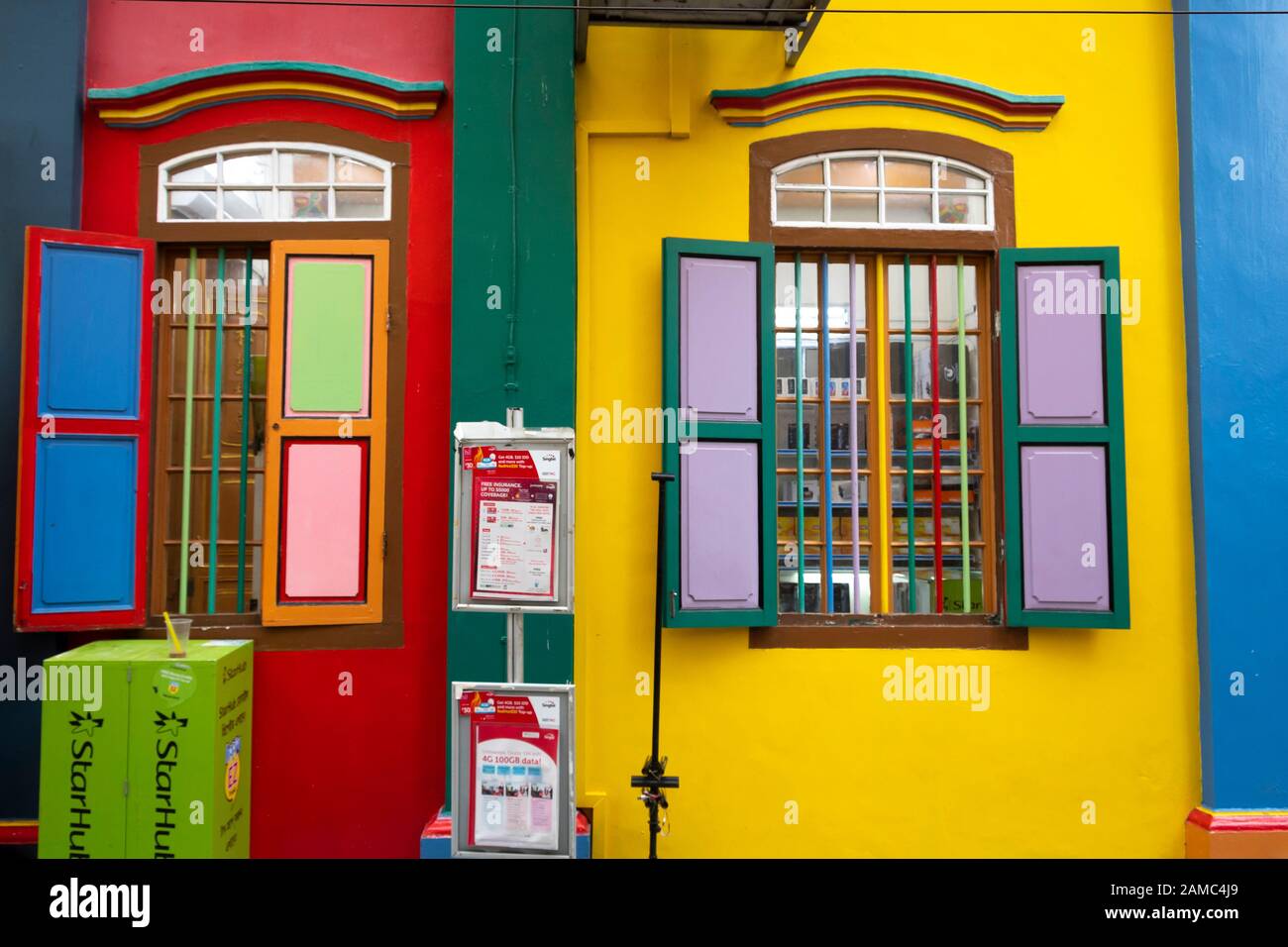 Bâtiments colorés, Indian trimestre, Singapour Banque D'Images