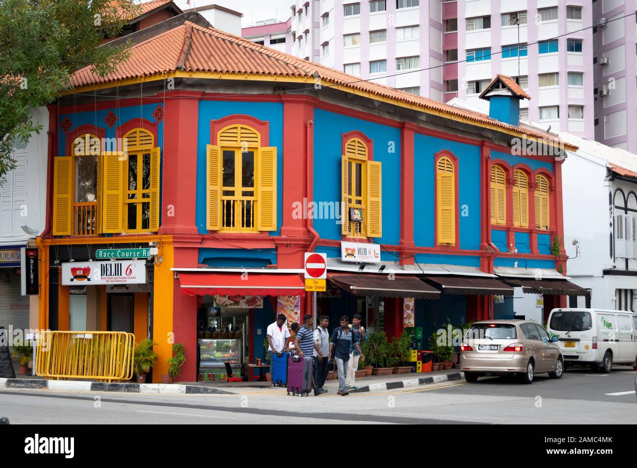 Bâtiments colorés, Indian trimestre, Singapour Banque D'Images