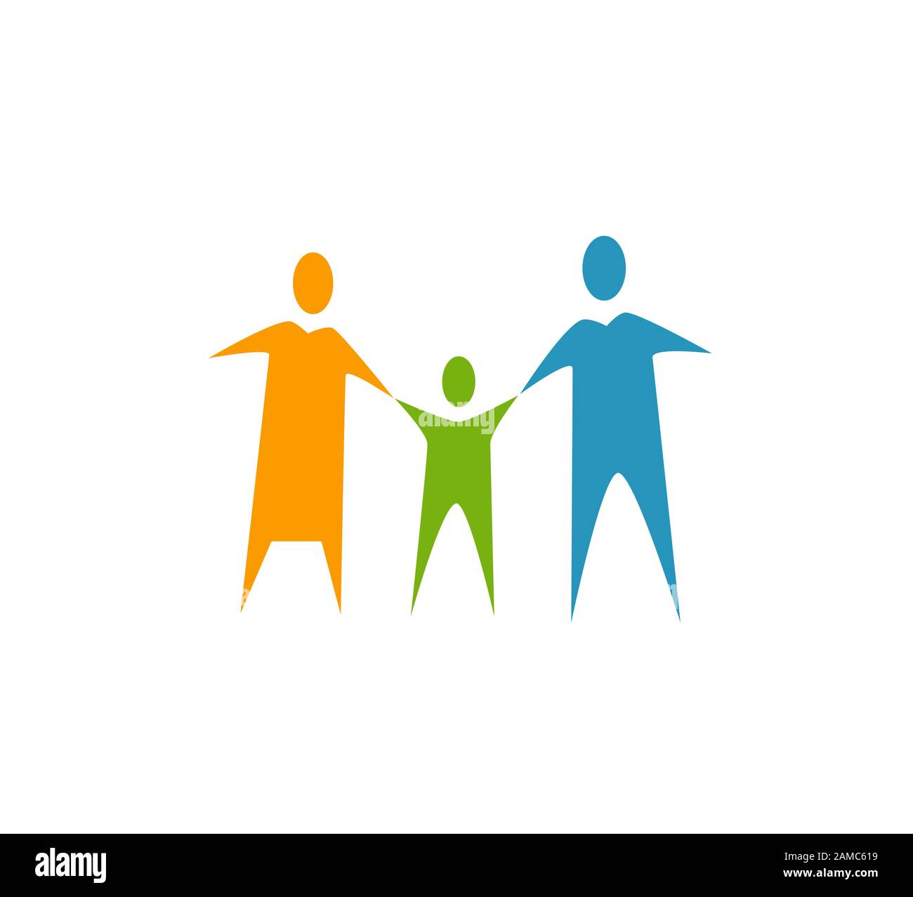 Icône famille heureuse. Illustration vectorielle du logo parents et bébé Illustration de Vecteur